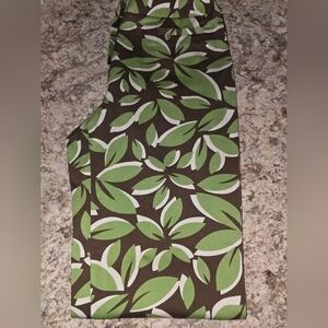 Talbots Green and Brown Leaf Print Pants Ankle Straight Leg Size 2 ♥️